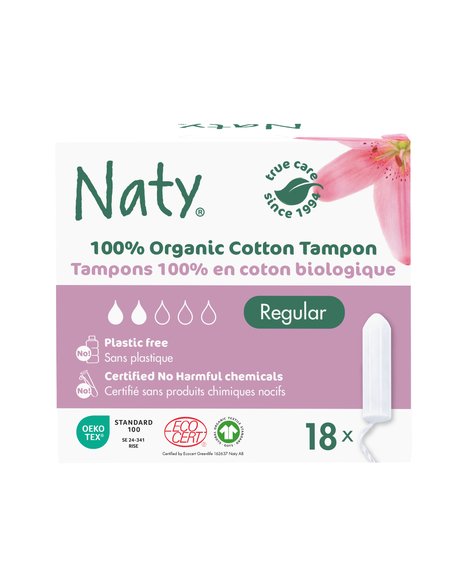 naty-tampons-regular-bio-baumwolle-ohne-applikator image 1