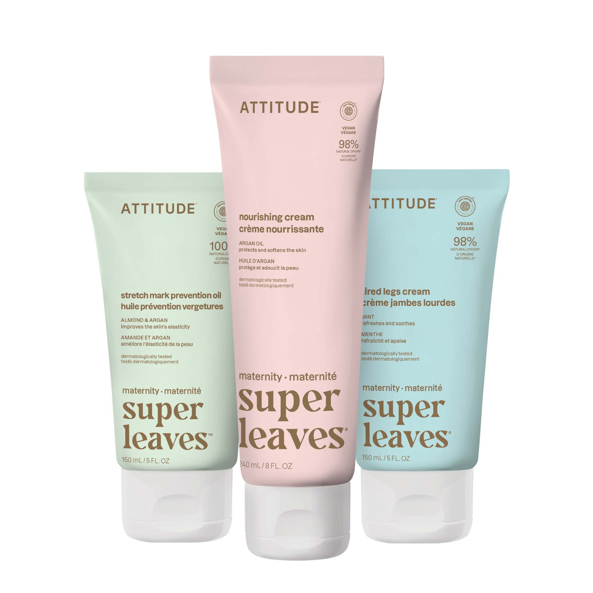 attitude-super-leaves-schwangerschafts-set-k-rpercreme-l-3-teilig image 1