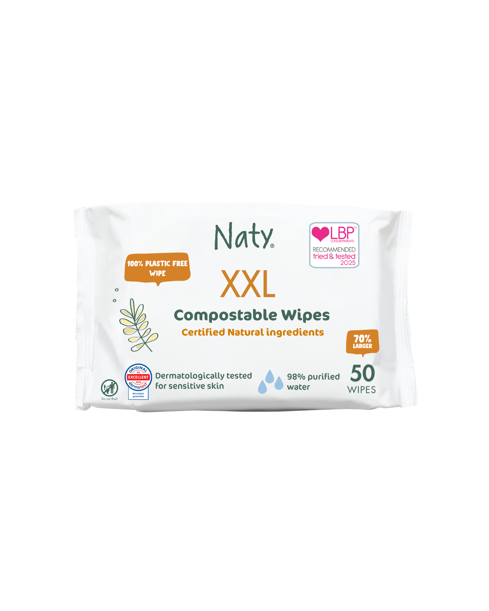 naty-compostable-wipes-xxl-feuchtt-cher-98-wasser-sensitiv image 1