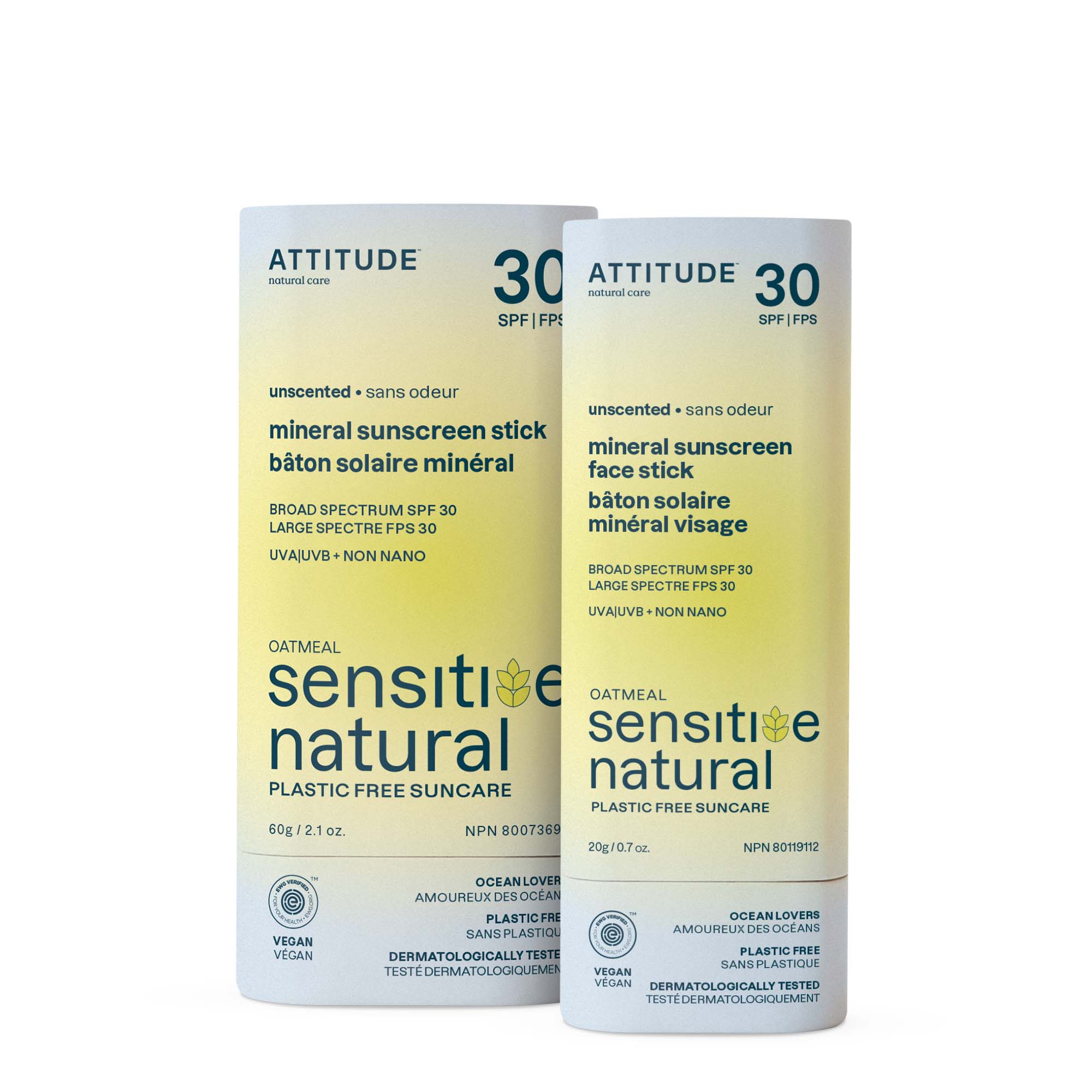 attitude-sensitive-sonnencreme-stick-lsf-30-duo-gesicht image 1